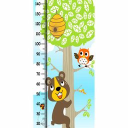 WENS Removable Height Measurement Wall Sticker Animal Print - Multicolor-image-76