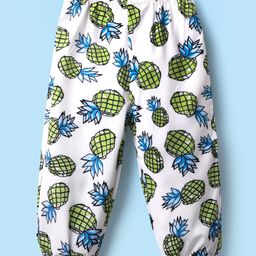 Kookie Kids Full Length Lounge Pant Pineapple Print - White-picture-28