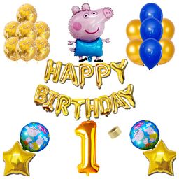 Shopperskart Peppa Pig Theme 1st Birthday Balloon Decor Kit Multicolour - Pack of 50-image-84