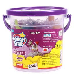 Skoodle Modelling Glitter Dough Set with Stencils 6 Shades - Multicolor-26