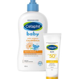 Cetaphil Baby Wash & Shampoo 400 ml and Sun SPF 50- Light Gel 50 ml for women-image-8