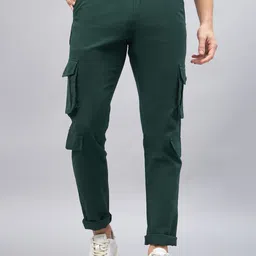 STUDIO NEXX Men Relaxed Straight Leg Loose Fit Cargos Trousers-image-13