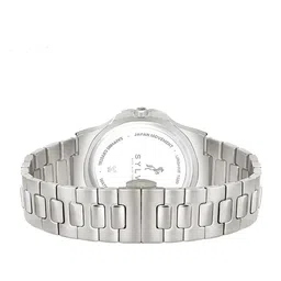 Sylvi Men Patterned Dial & Stainless Steel Straps Analogue Multi Function Watch image 2
