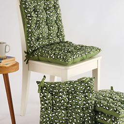 SKANDA FAB Green & White 6 Pieces Animal Printed Pure Cotton Chair Pads-image-64