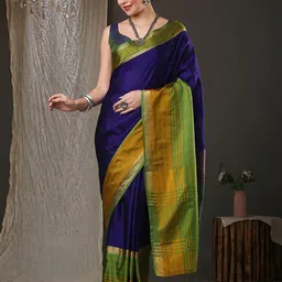 IndianRang Women Solid Silk Blend Saree-picture-18