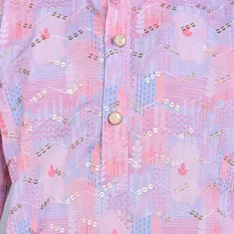 BT DEZINES Boys Printed Regular Sequinned Kurta with Pyjamas image 2