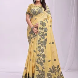 Astita Floral Printed Saree With Blouse Piece-42