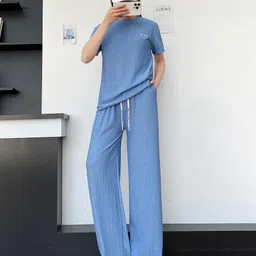 Stem Rope Women Solid Co-ord Set-image-80