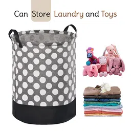 Kuber Industries Pack of 5 Multipurpose 43 Ltr Cloth Basket With Handle image 5