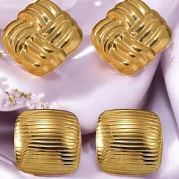 OOMPH Set Of 2 Contemporary Shaped Studs-85