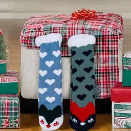 Butterthief Pack Of 2 Unisex Patterned Calf-Length Sherpa Socks-picture-35