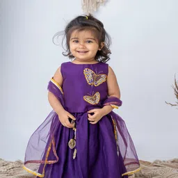 LABEL NEETI Girls Embroidered Sequinned Ready to Wear Lehenga & Blouse With Dupatta-52