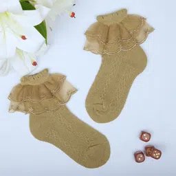 NESKA MODA GirlsFrill Lace Ankle-Length Socks-30