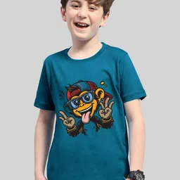 AUSK Boys Graphic Printed Drop-Shoulder Sleeves Cotton T-shirt-image-48