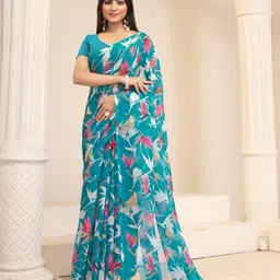 Garden Vareli Women Floral Printed Saree Saree-picture-17