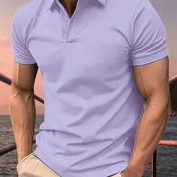 HUSHBUCKS Polo Collar Short Sleeves Moisture Wicking T-shirt-picture-0