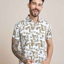 choiceit Men Regular Fit Spread Collar Typography Printed Cotton Casual Shirt-image-93