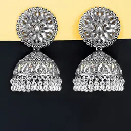 PRIVIU Dome Shaped Jhumkas Earrings-image-3