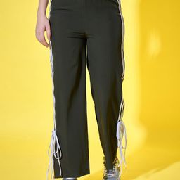 BUY NEW TREND Women Mid Rise Relaxed Fit Track Pants With Side Stripes-image-64