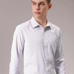 Luxe by TIGC Men Spread Collar Micro Ditsy Printed Slim Fit Formal Shirt-image-71
