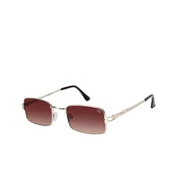 Woggles Unisex Brown Rectangle Sunglasses with-37