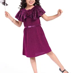Hola Bonita Print Flutter Sleeve A-Line Dress-image-2