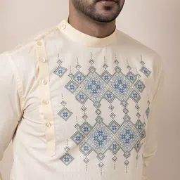 DEVOILER Men Ethnic Motifs Printed Regular Kurta with Pyjamas image 5