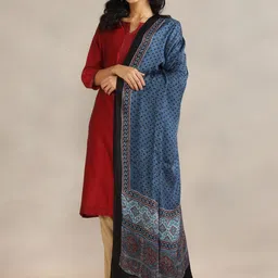 Fabindia Ethnic Motifs Printed Modal Ajrakh Dupatta-32