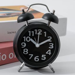 Kuber Industries Black Vintage Round Shaped Alarm Clock-37
