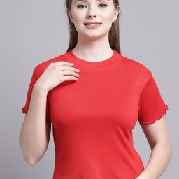 GRACIT Cotton High-Low Crop Top-image-25
