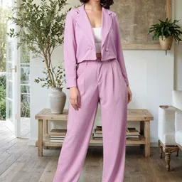 Kotty Lapel Collar Long Sleeves Coat With Trouser-picture-9