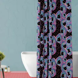 ArtzFolio Brown & Pink Abstract Printed Waterproof Shower Curtain-7