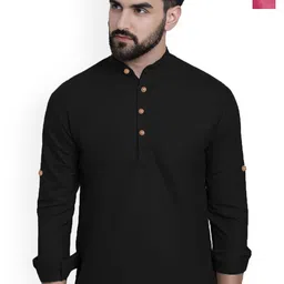 univibe Selection Of 2 Mandarin Collar Pure Cotton Straight Kurtas-image-53