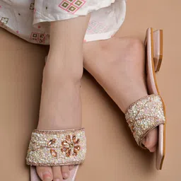 Shoetopia Women Party Open Toe Flats-image-37
