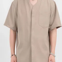 StyleCast x Revolte Collarless Oversized Formal Shirt-image-15