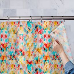 ArtzFolio Blue & Yellow Printed Waterproof Shower Curtain-image-65