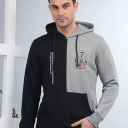 COBB Men Colourblocked Hooded Sweatshirt-image-10