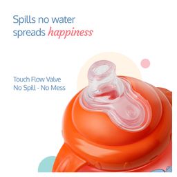 luv lap LuvLap Twin Handle Sipper Cup with Hippo Print Orange - 225 ml image 3