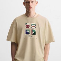 MISCHIEF MONKEY Graphic Printed Drop-Shoulder Sleeves Pure Cotton Oversized T-shirt-picture-23