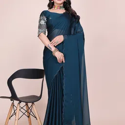 K 5 Fashion Pure Chiffon Maheshwari Saree-image-8