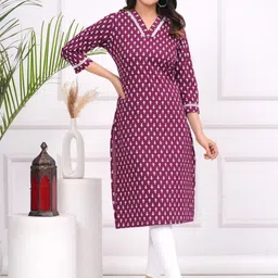 ANTU KURTIES Women Geometric Printed Mirror Work Kurta-picture-14