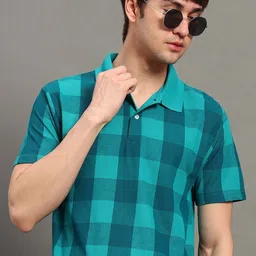 GET GOLF Men Checked Polo Collar T-shirt-image-95