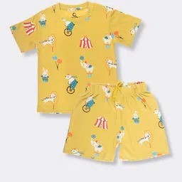Orange Sugar Unisex Kids Printed T-shirt with Shorts-image-68