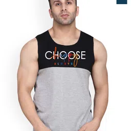 SLOWLORIS Pack Of 2 Combed Cotton Gym Vests VSL26 CMB(CHS BLACKGREY)(OVRTNK PEACOCK)-picture-46