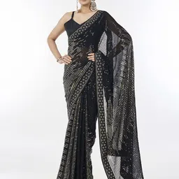 Ethnielle Women Embellished Sequinned Saree-picture-10