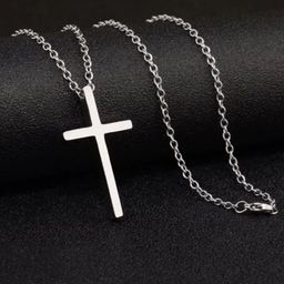 Estailo fashion Women Silver-Plated Cross Pendant With Chain-image-102