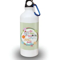 SKYTRENDS White & Green Single Aluminium Printed Water Bottle-image-79