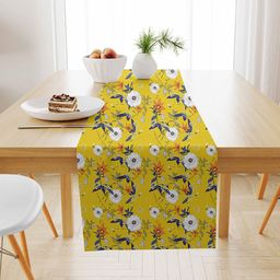 STITCHNEST Yellow & White Floral Printed Table Runner-6