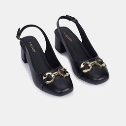 T.ELEVEN Women Block Heel Mules With Buckles-47