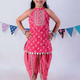 BAESD Girls Floral Printed Kurti with Dhoti Pant-image-54